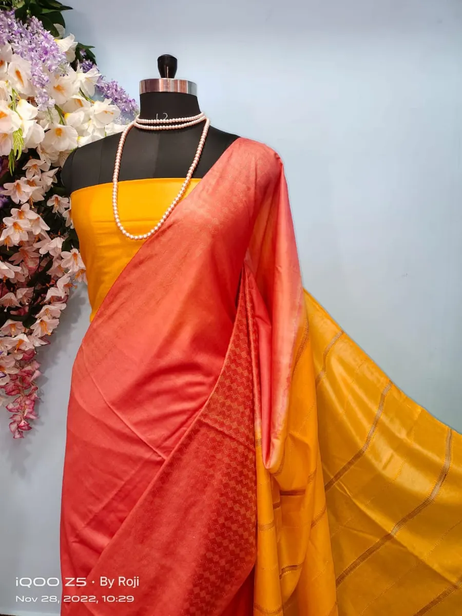 Graceful Kota Viscose Silk Saree with Elegant Dupion Borders